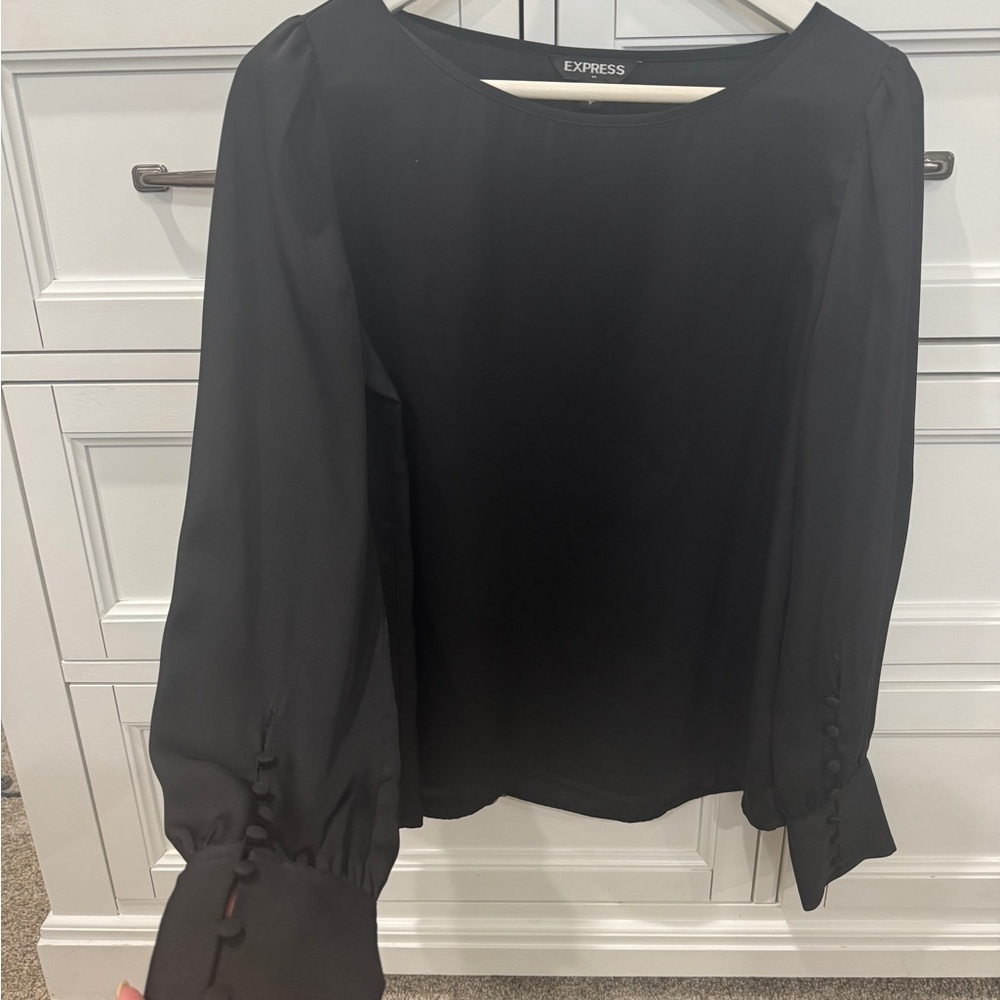 Express Black Long Sleeve Blouse